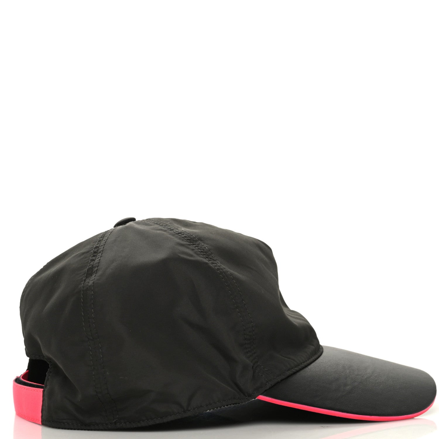 Fendi Nylon Vitello Monster Eyes Baseball Hat 58 Black Pink 3 of 7
