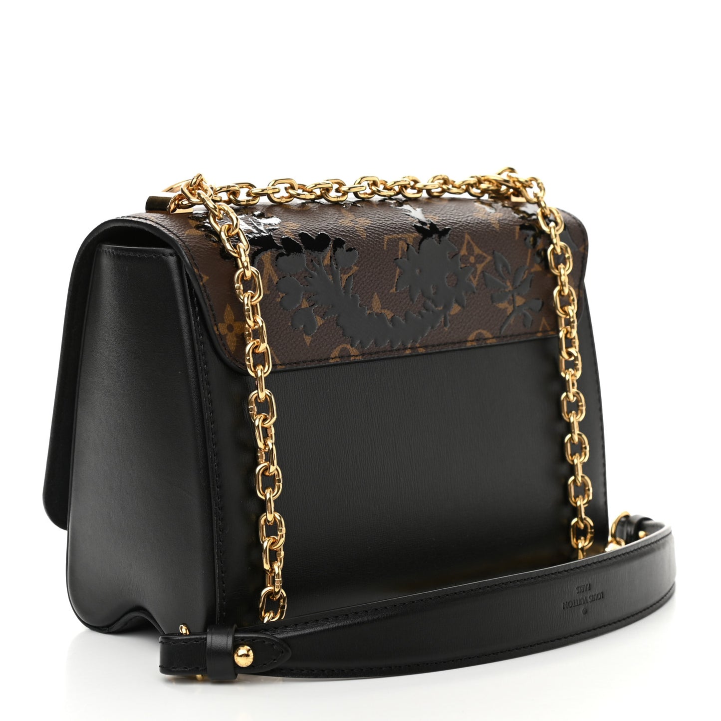 Calfskin Monogram Blossom Twist MM Black