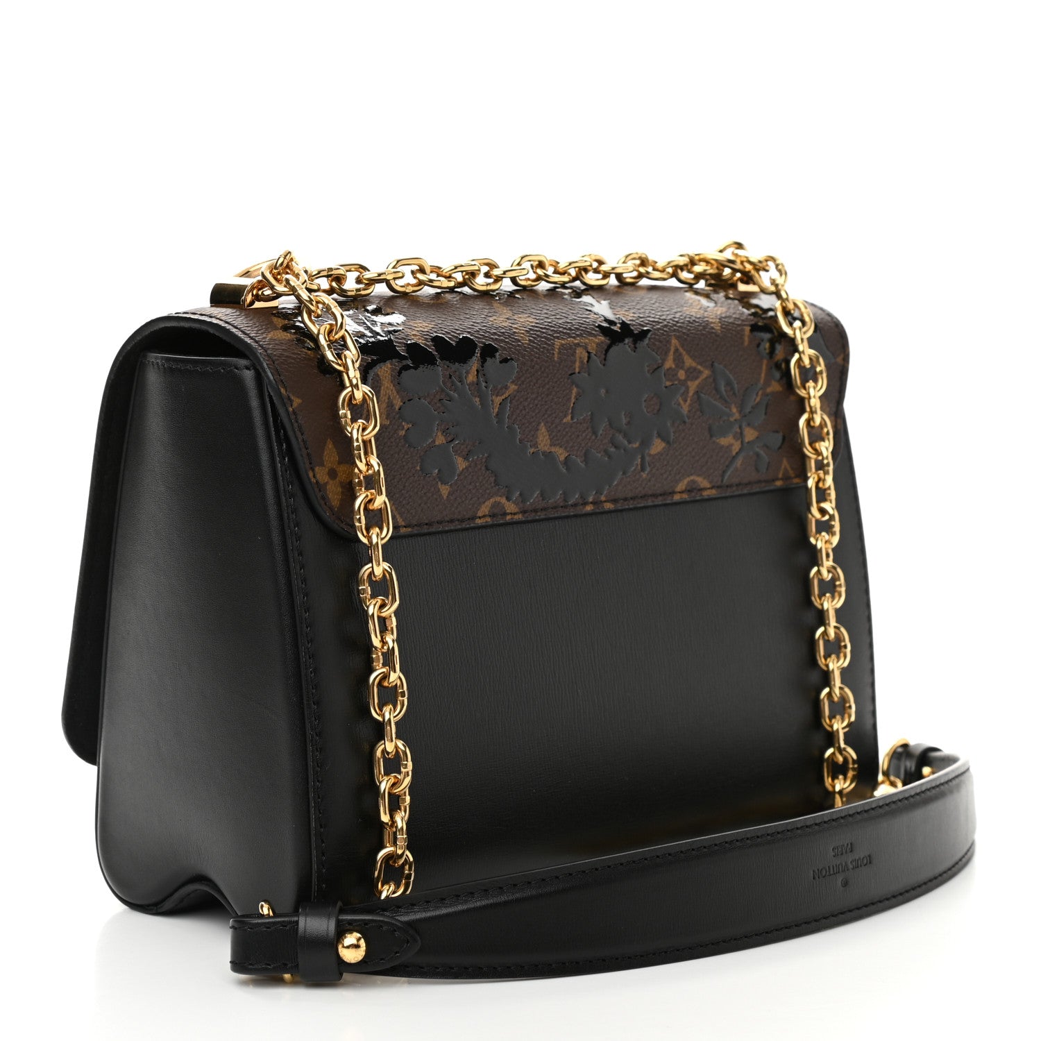 Louis Vuitton Calfskin Monogram Blossom Twist MM Black 3 of 9
