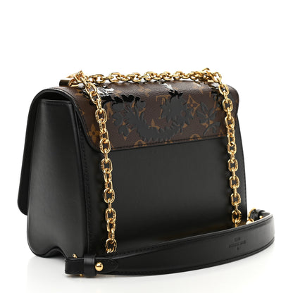 Louis Vuitton Calfskin Monogram Blossom Twist MM Black 3 of 9