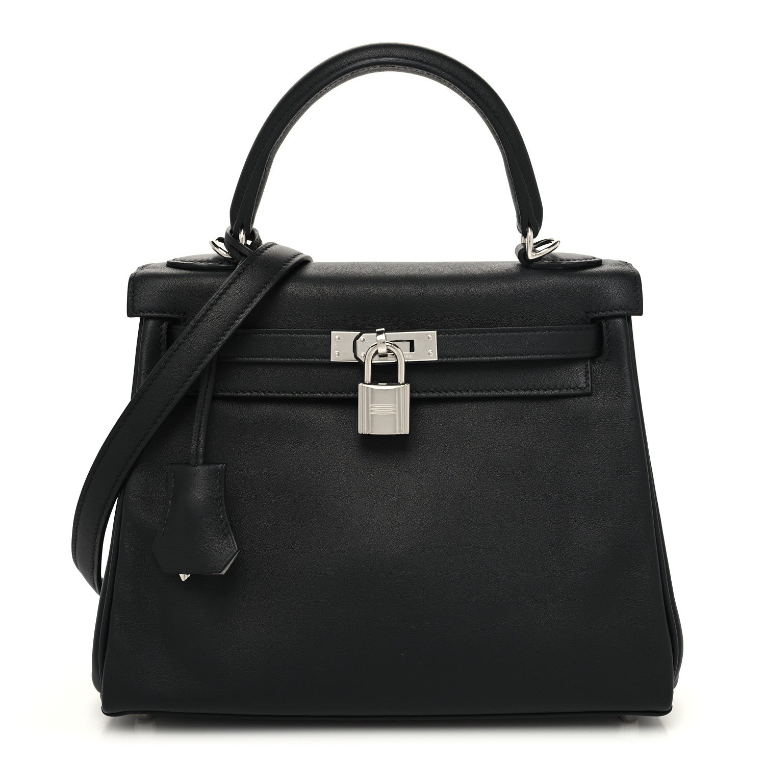 Hermes Swift Horseshoe Kelly Retourne 25 Black Gris Mouette 1 of 11