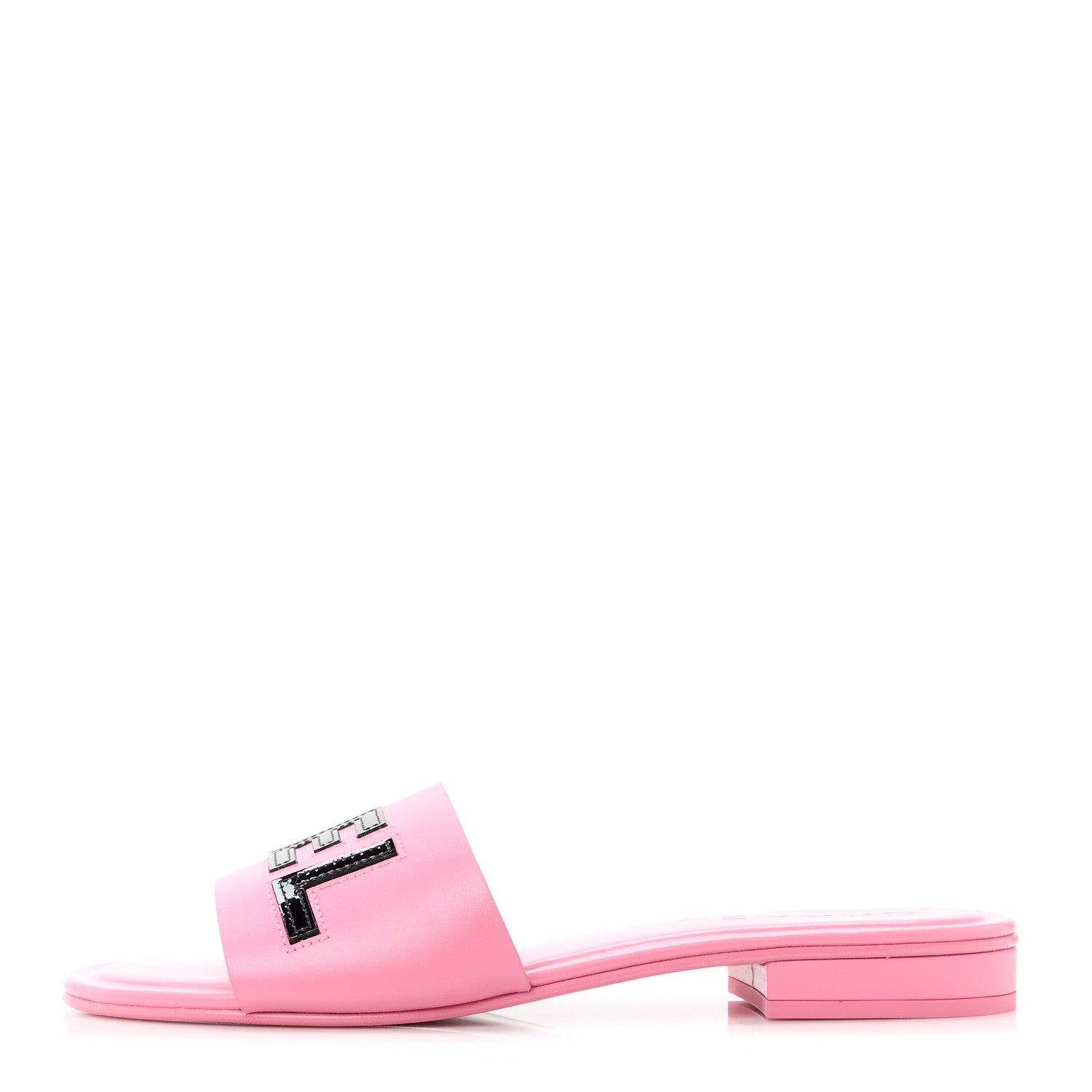 Chanel Calfskin Patent Calfskin Logo Mules 39 Pink Black 1 of 8