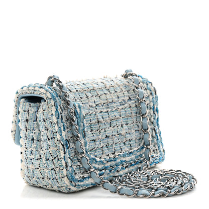 Chanel Tweed Braid Mini Flap Blue White Navy 3 of 12