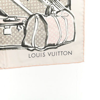 Louis Vuitton Silk Monogram Trunks Square Scarf Rose Poudre 2 of 3