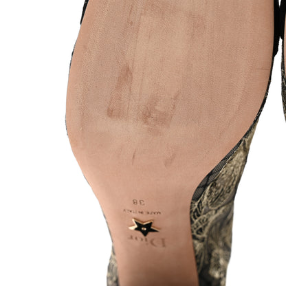 Christian Dior Suede Lurex Butterfly Embroidered Naughtily-D Heeled Ankle Boots 38 Black Gold 9 of 11