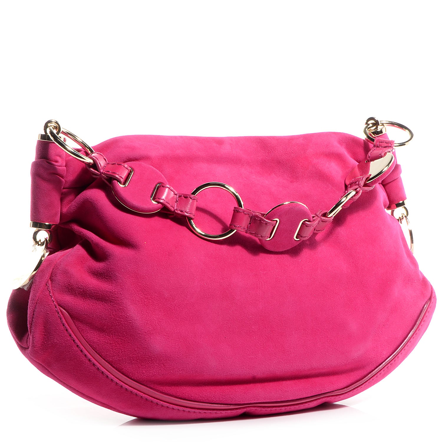 Saint Laurent Suede Chain Hobo Fuchsia 3 of 7