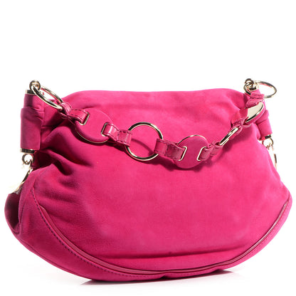 Saint Laurent Suede Chain Hobo Fuchsia 3 of 7