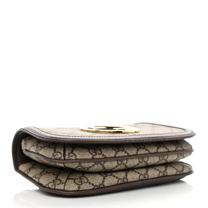 Gucci GG Supreme Monogram Textured Dollar Calfskin Blondie Belt Bag 120 48 Beige Ebony New Acero 4 of 9