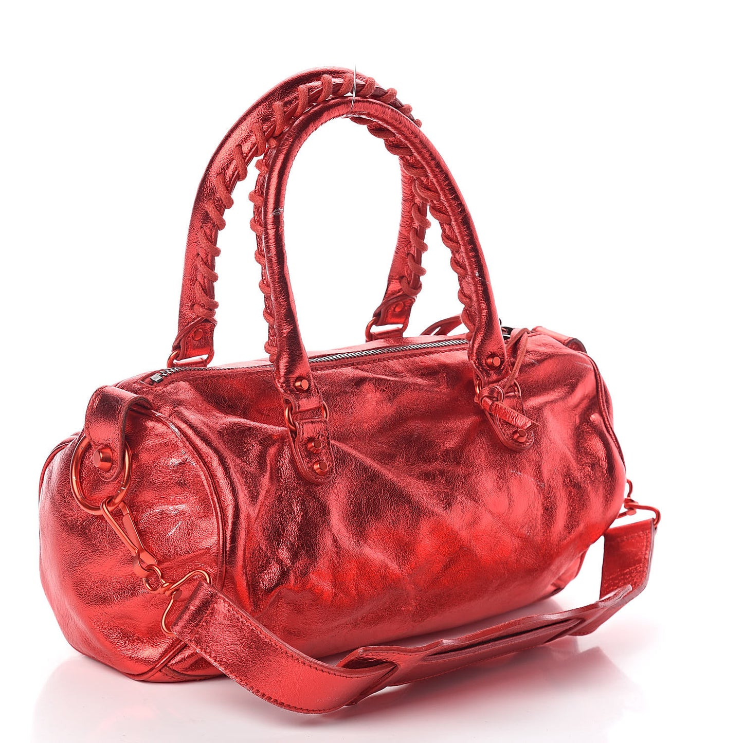 Metallic Agneau Classic Hardware Twiggy Red