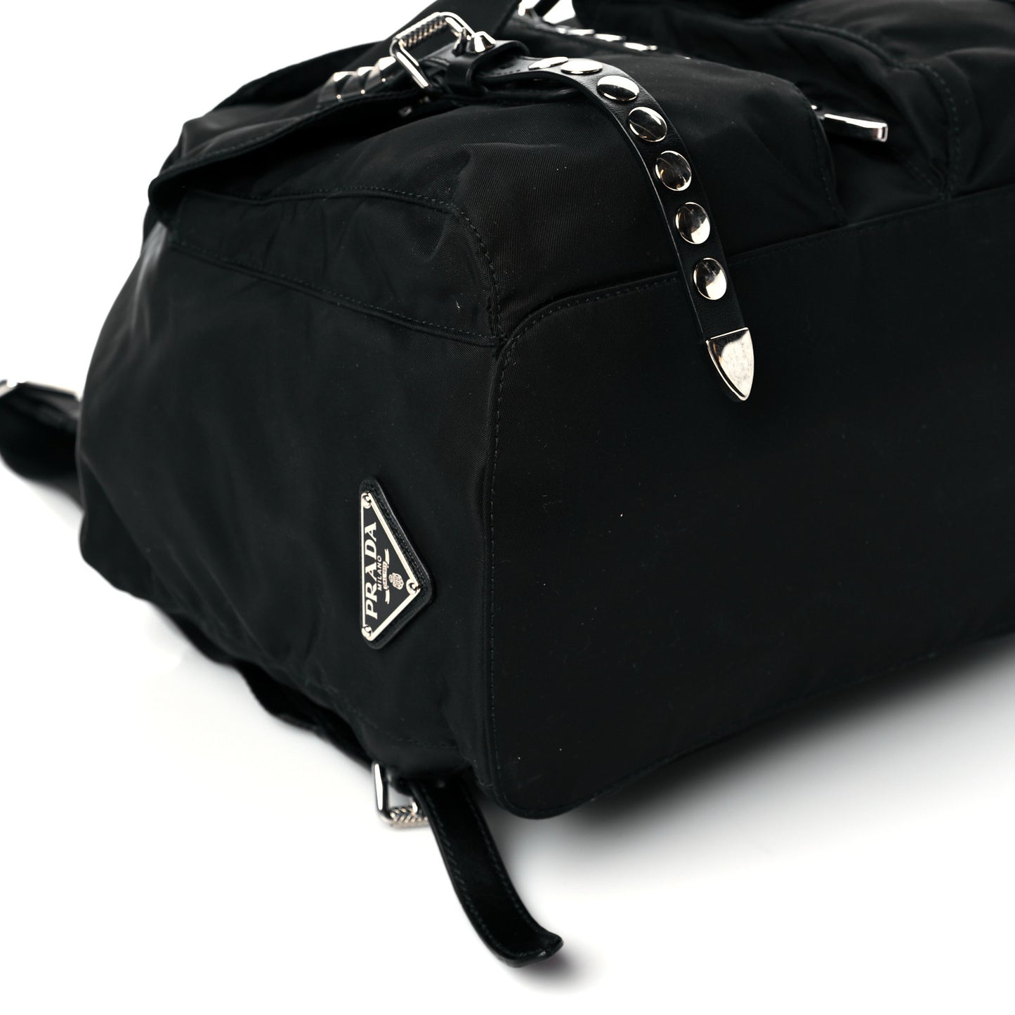 Nylon New Vela Studded Backpack Black