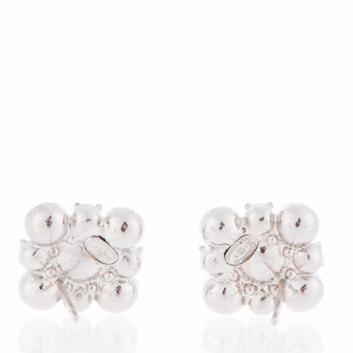Crystal CC Earrings Silver
