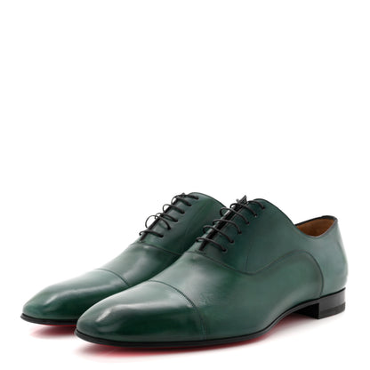 Christian Louboutin Calfskin Mens Surcity Flat Derby Oxford 45.5 Green 4 of 9
