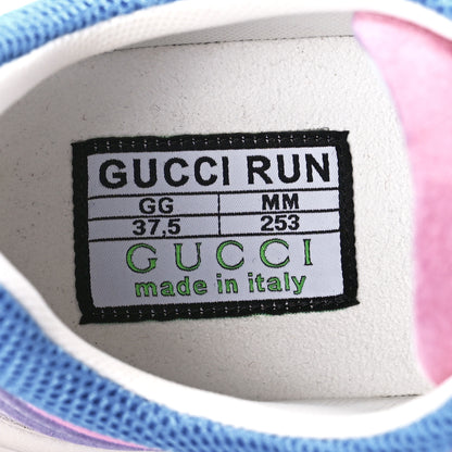 Gucci Technical Knit Fabric Suede Womens Gucci Run Sneakers 37.5 Lilac 7 of 7