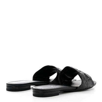 Louis Vuitton Lambskin Embossed Monogram Revival Flat Mules 39 Black 4 of 9