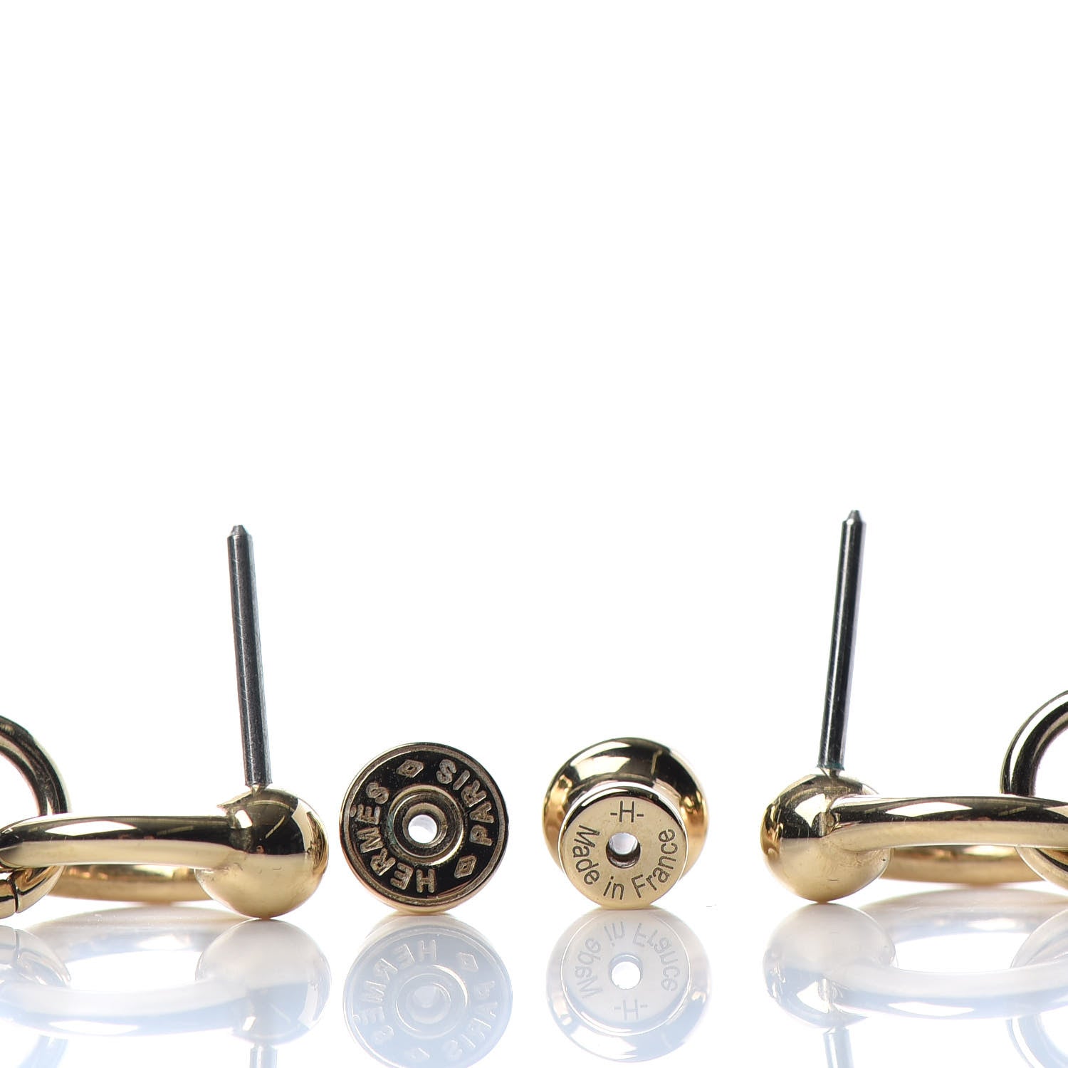 Hermes Permabrass Buffalo Horn Amulettes Equestre Earrings 3 of 3