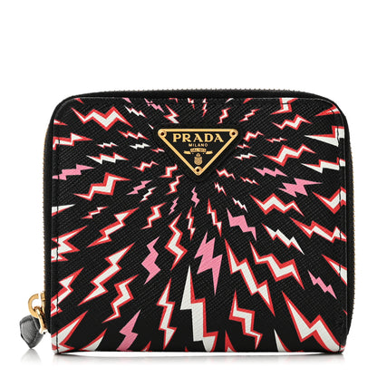 Prada X UNIVERSAL STUDIOS Saffiano Thunder Frankenstein Compact Zip Around Wallet Lacca 1 of 8
