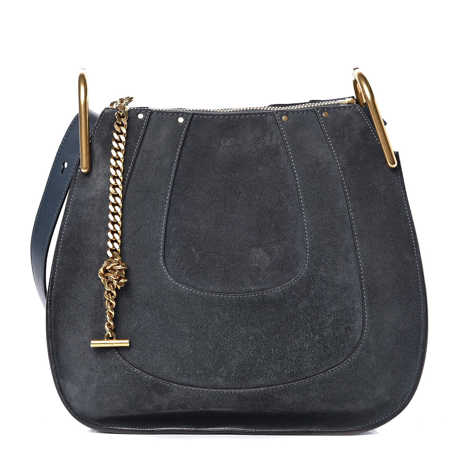 Chloe Calfskin Suede Small Hayley Hobo Silver Blue 1 of 15