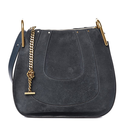Chloe Calfskin Suede Small Hayley Hobo Silver Blue 1 of 15