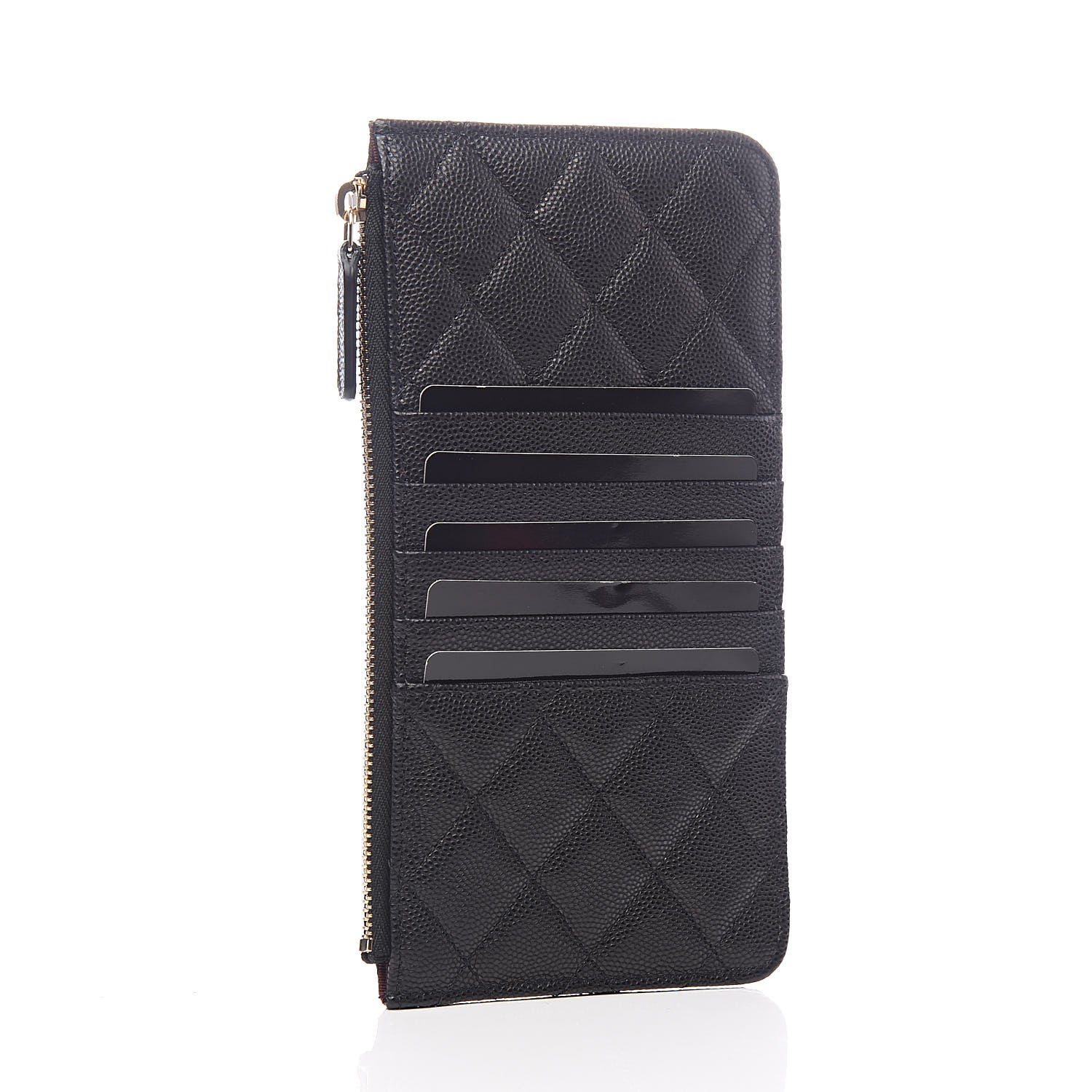 Chanel Caviar Quilted Classic Flat Wallet Pouch Black 3 of 8