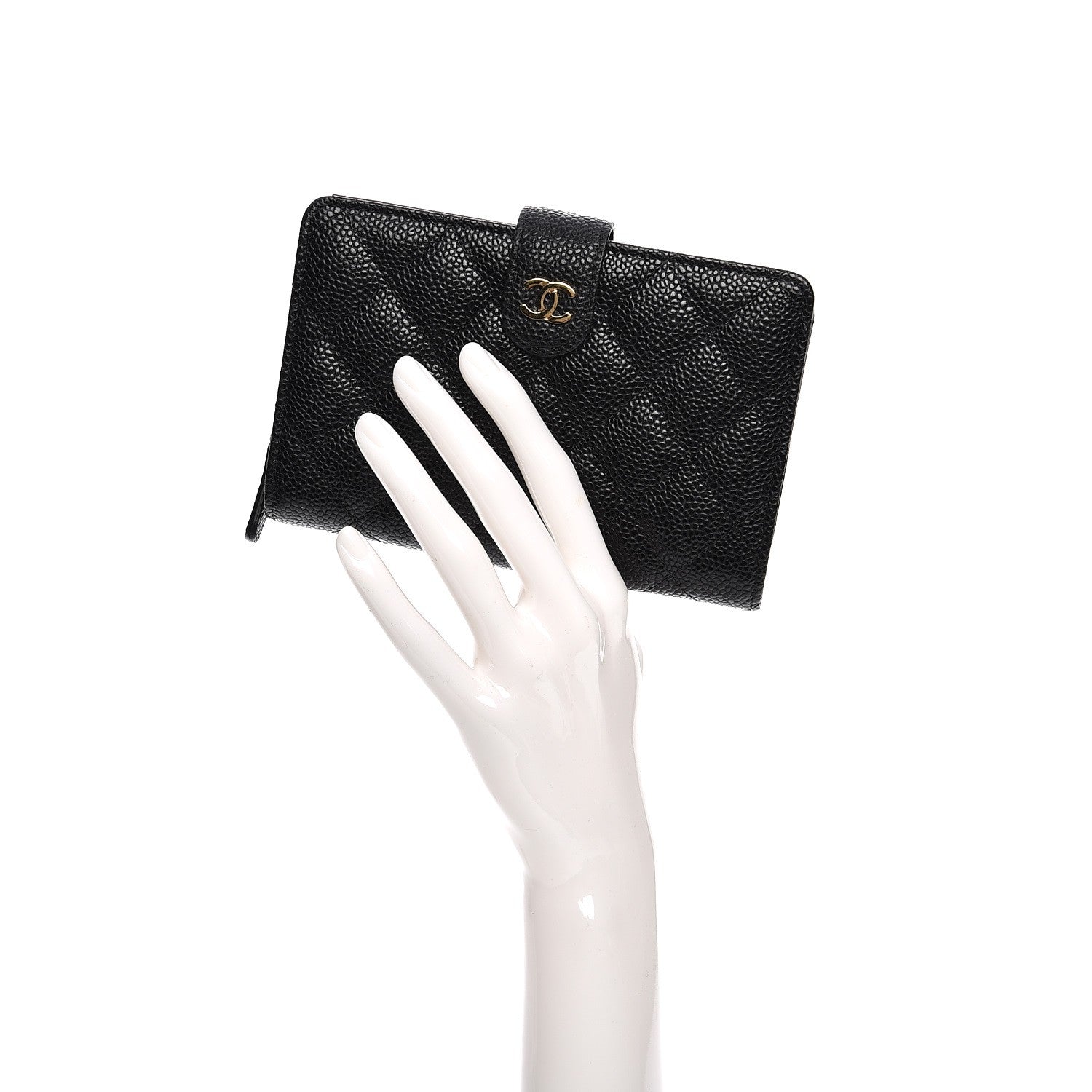 Chanel Caviar Quilted Zipped Pocket Wallet Black 2 of 8