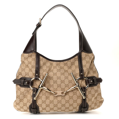 Gucci Monogram Large Horsebit 85th Anniversary Hobo Dark Brown 1 of 9