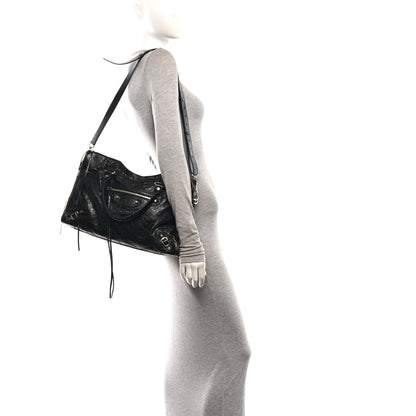 Balenciaga Agneau Arena Silver Hardware Medium Le City Black 2 of 10