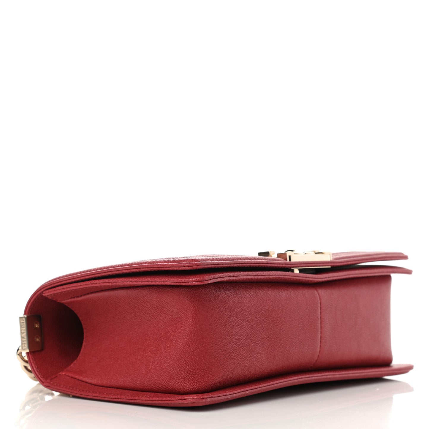 Caviar Chevron Quilted Medium Boy Flap Red