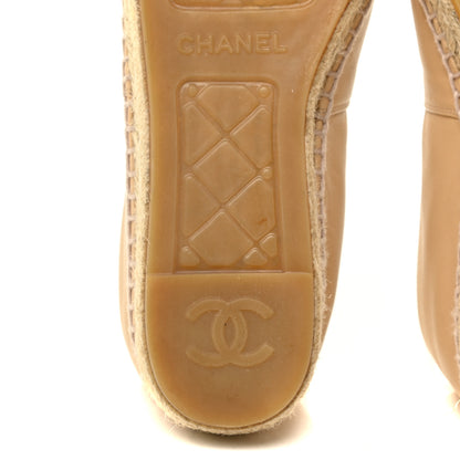Chanel Lambskin CC Espadrilles 37 Beige Black 8 of 13