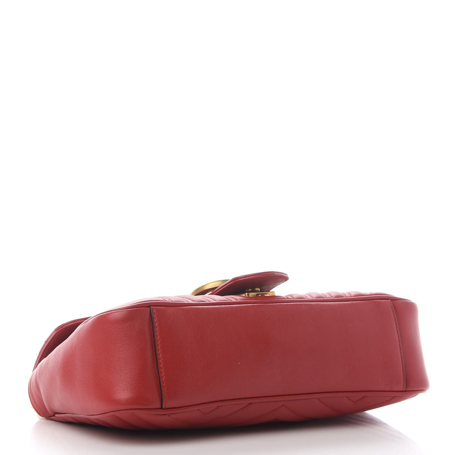 Calfskin Matelasse Small GG Marmont Shoulder Bag Hibiscus Red