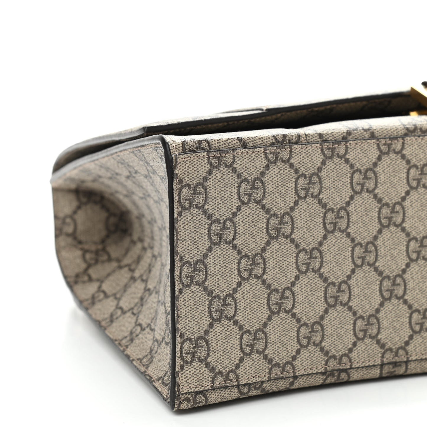 X GUCCI GG Supreme Monogram Medium Hourglass Top Handle Bag Beige Ebony