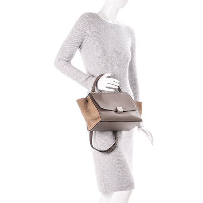 Celine Drummed Calfskin Suede Small Trapeze Dune 2 of 8