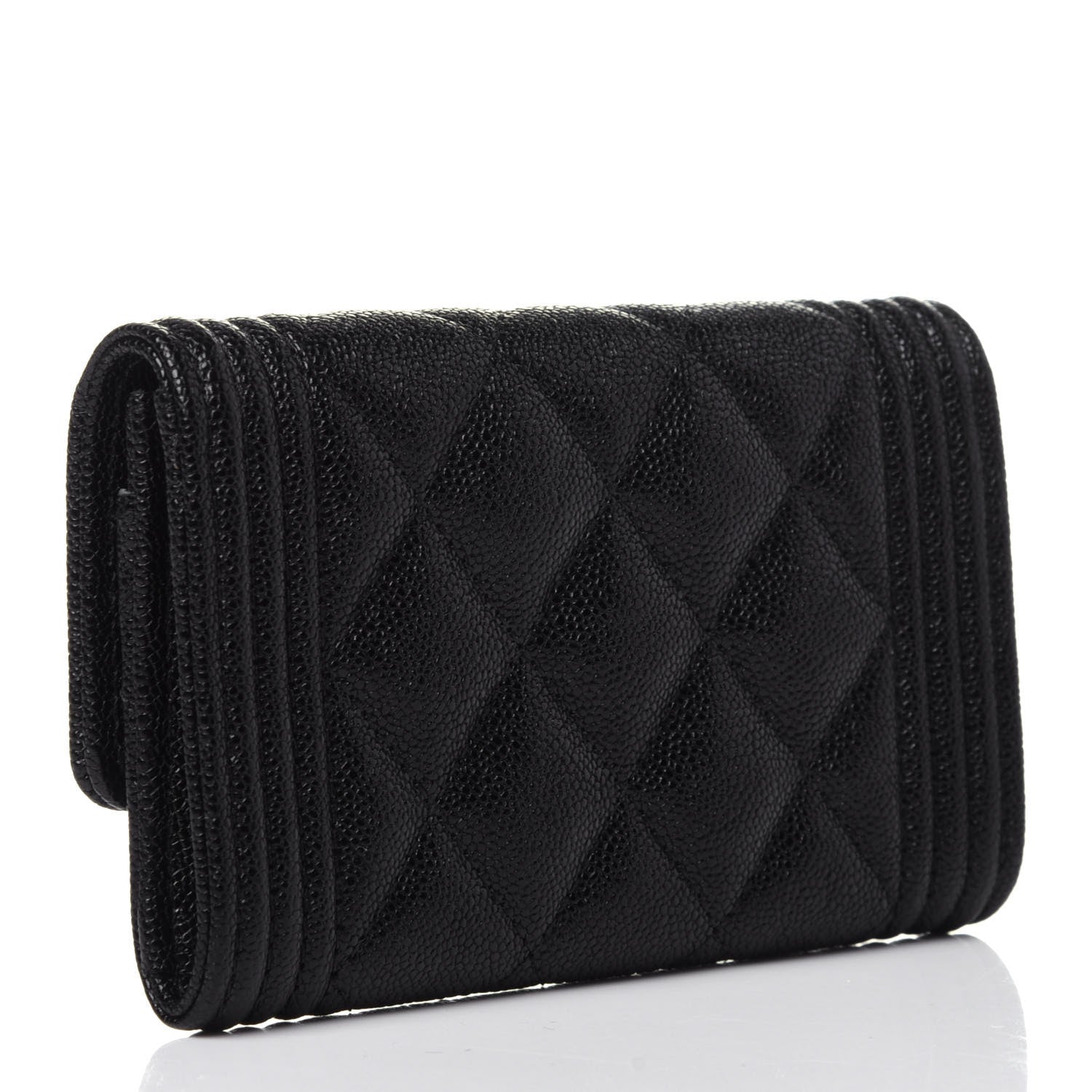 Chanel Caviar Quilted Boy Flap Card Holder Black 3 of 12