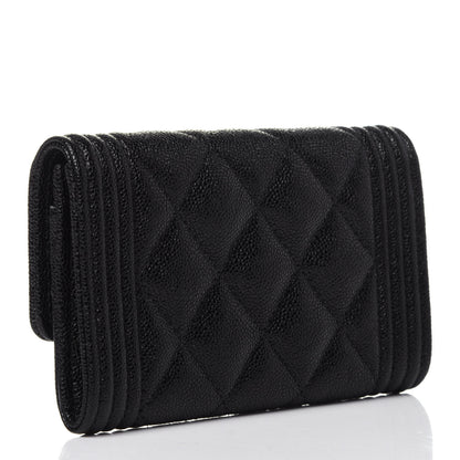 Chanel Caviar Quilted Boy Flap Card Holder Black 3 of 12