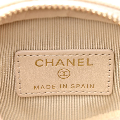 Chanel Caviar Quilted Zip Around Classic Coin Purse Light Beige 6 of 7