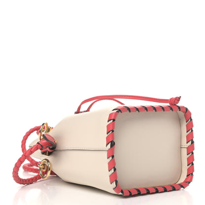 Fendi Vitello Liberty Century F is Fendi Whipstitch Mini Mon Tresor Bucket Bag Camelia Fiamma 4 of 7
