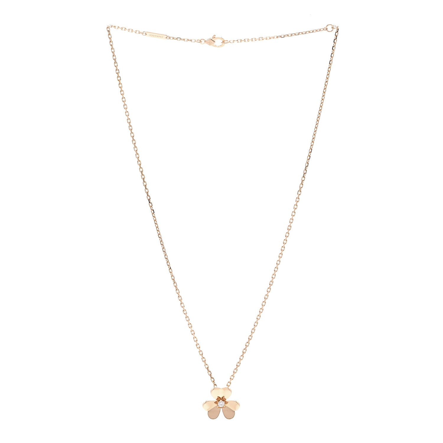Van Cleef & Arpels 18K Rose Gold Diamond Small Frivole Pendant Necklace 3 of 5