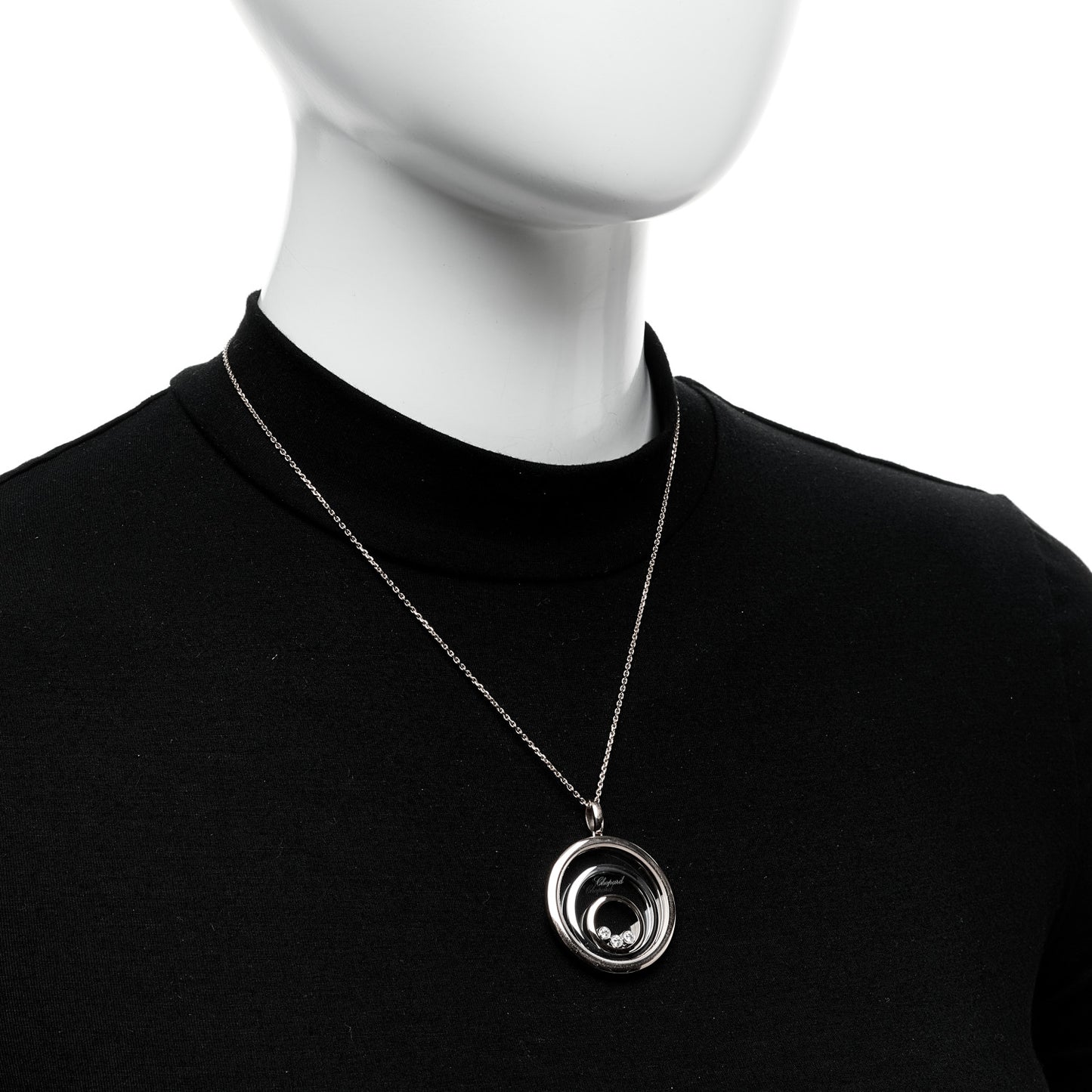 18K Rose White Gold Diamond Happy Spirit Pendant Necklace