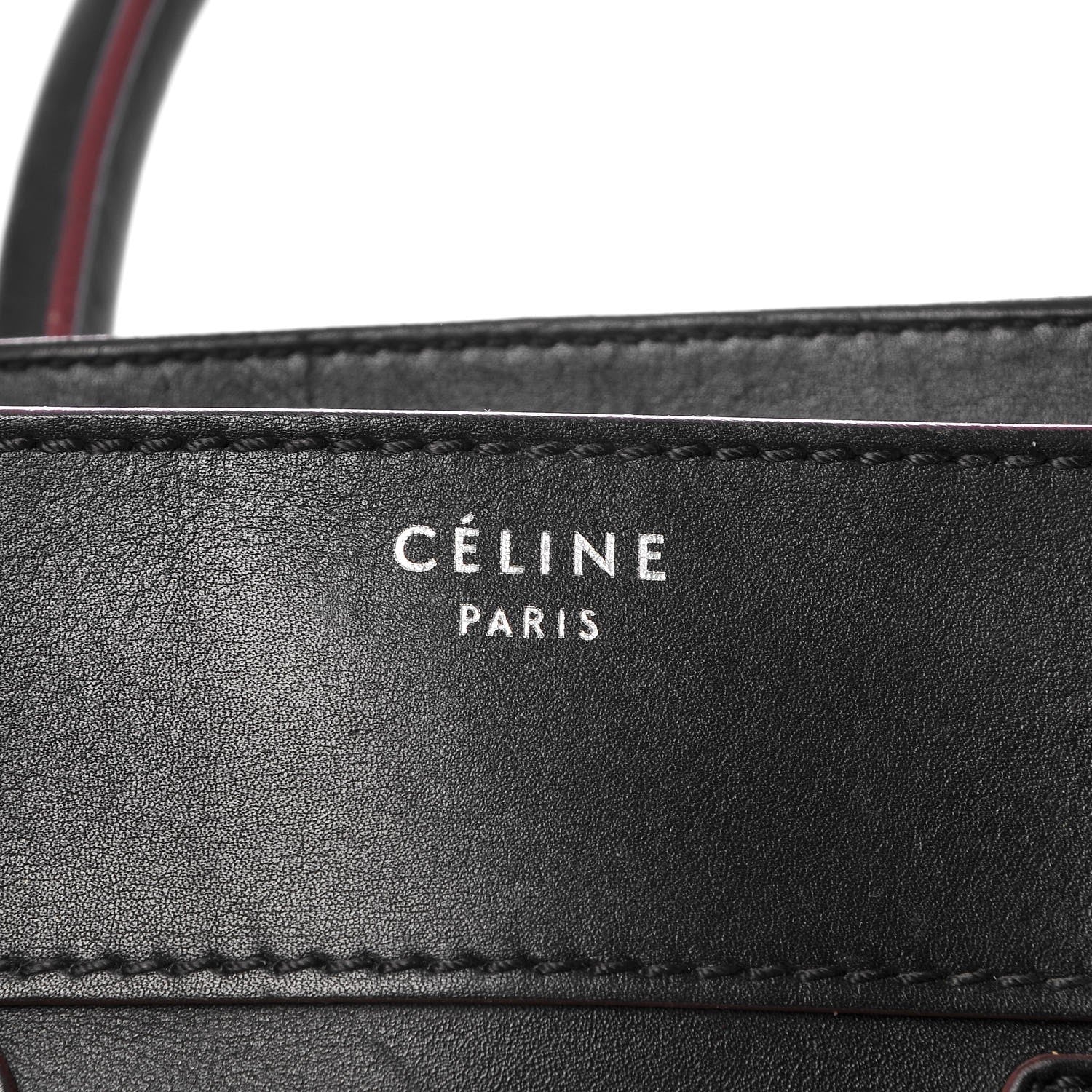 Celine Smooth Calfskin Mini Luggage Black Pink Trim 5 of 17