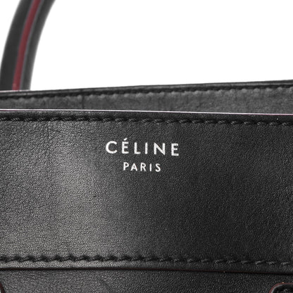 Celine Smooth Calfskin Mini Luggage Black Pink Trim 5 of 17