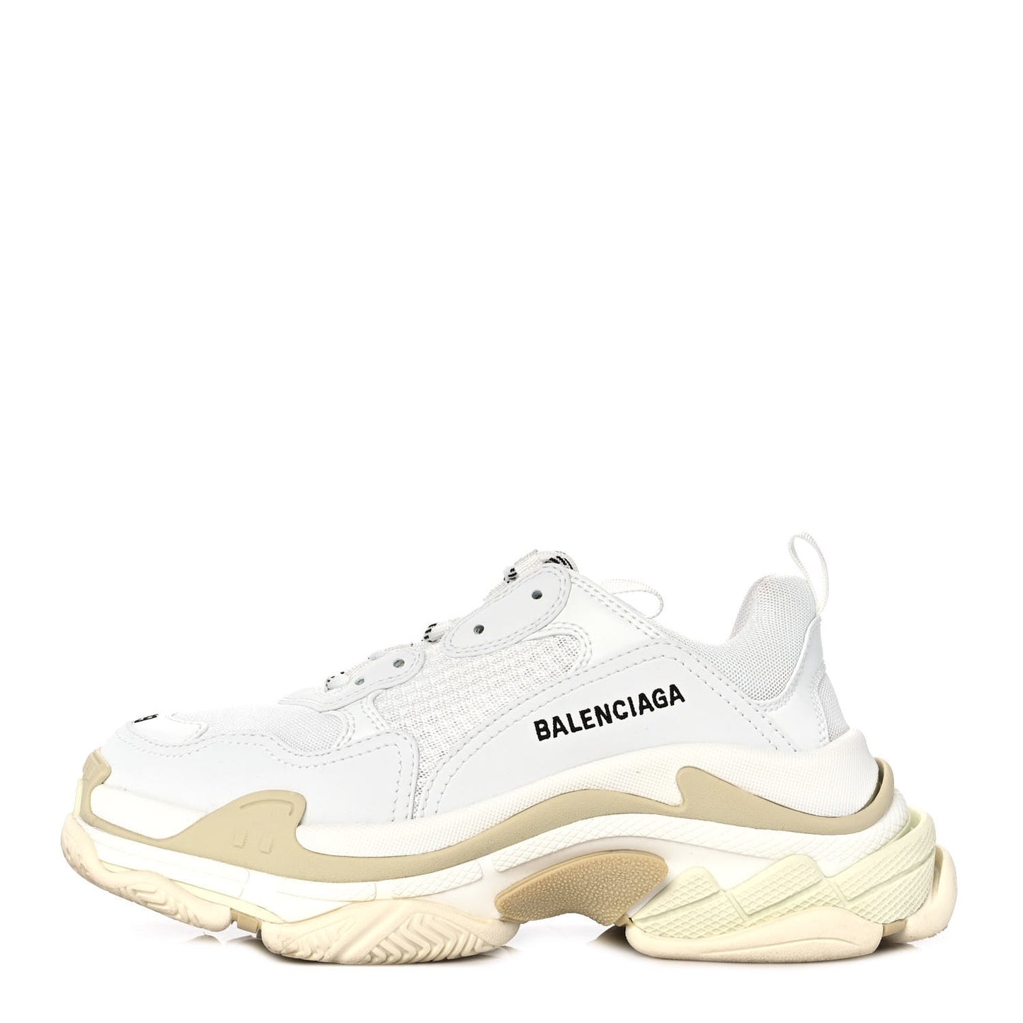 Fabric Mesh Womens Triple S Sneakers 39 White