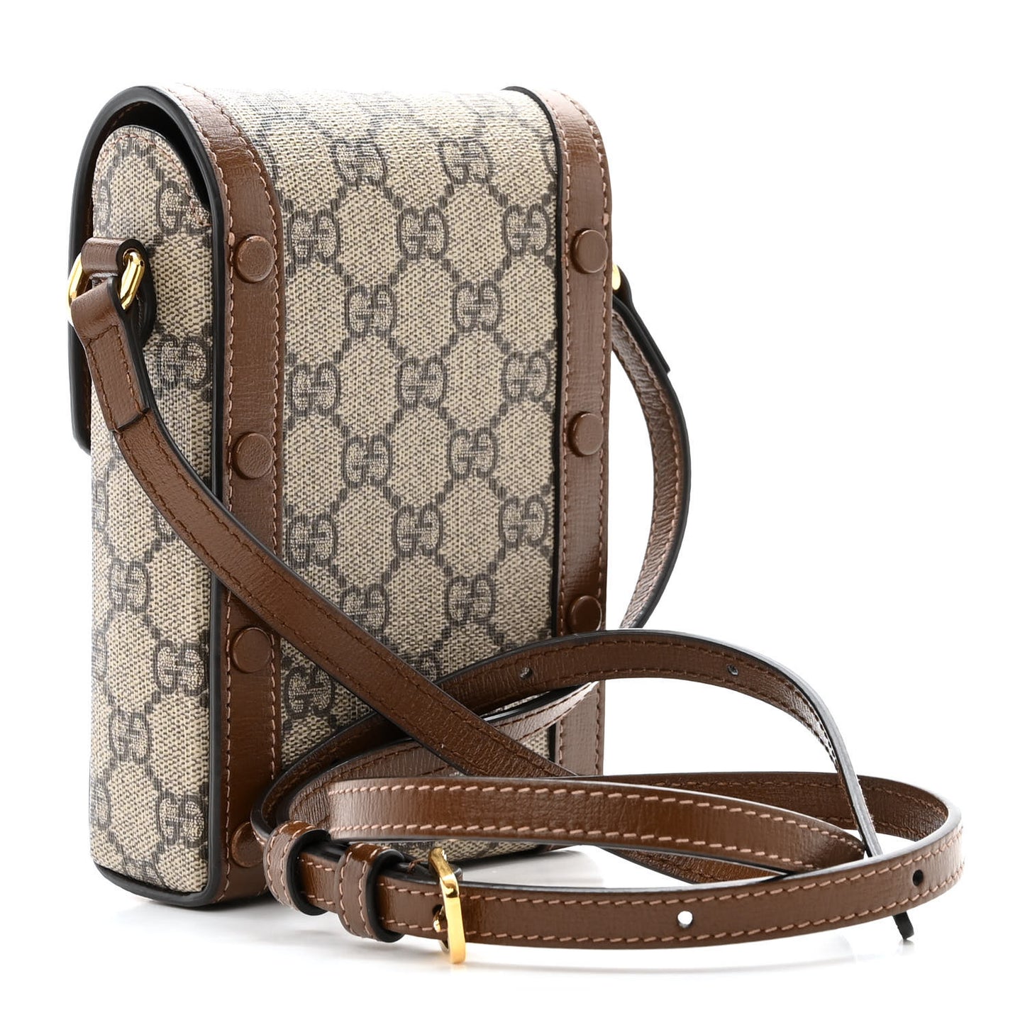 GG Supreme Monogram Mini Horsebit 1955 Crossbody Bag Beige Brown Sugar
