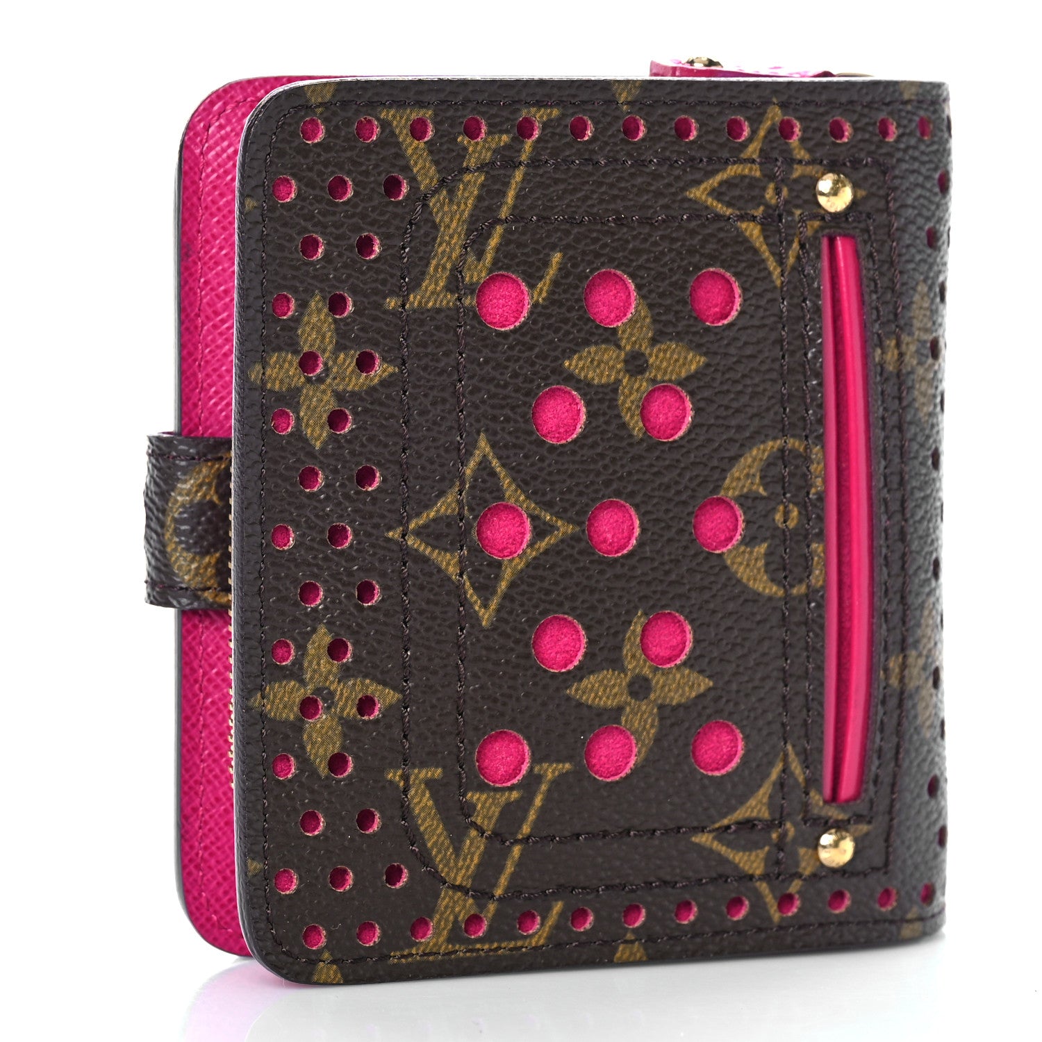 Louis Vuitton Monogram Perforated Compact Zipped Wallet Fuchsia 3 of 9