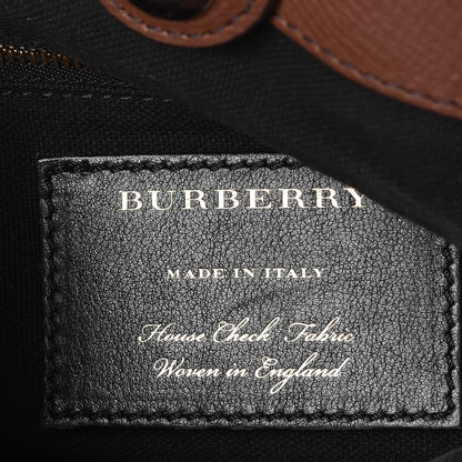 Burberry Grainy Calfskin House Check Small Canterbury Tote Tan 8 of 27