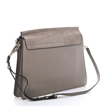 Chloe Calfskin Suede Medium Faye Shoulder Bag Motty Grey 2 of 5