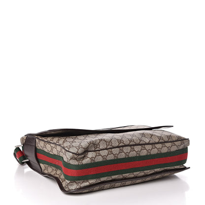 Gucci GG Plus Monogram Web Large Flap Messenger Bag Beige Dark Brown 4 of 10