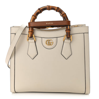 Gucci Wonka Grain Calfskin Small Diana Tote Bag Mystic White Cuir 1 of 13