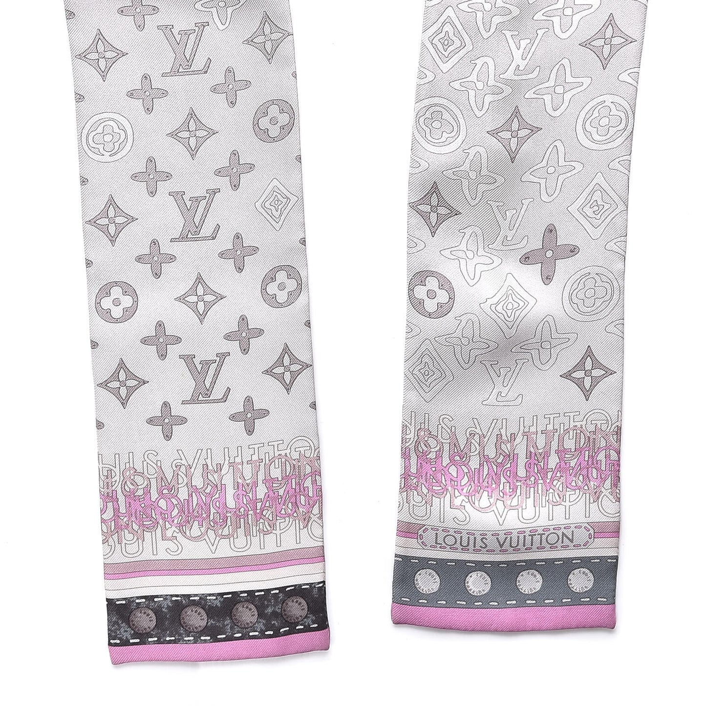 Silk Monogram Map Bandeau Pearl Pink
