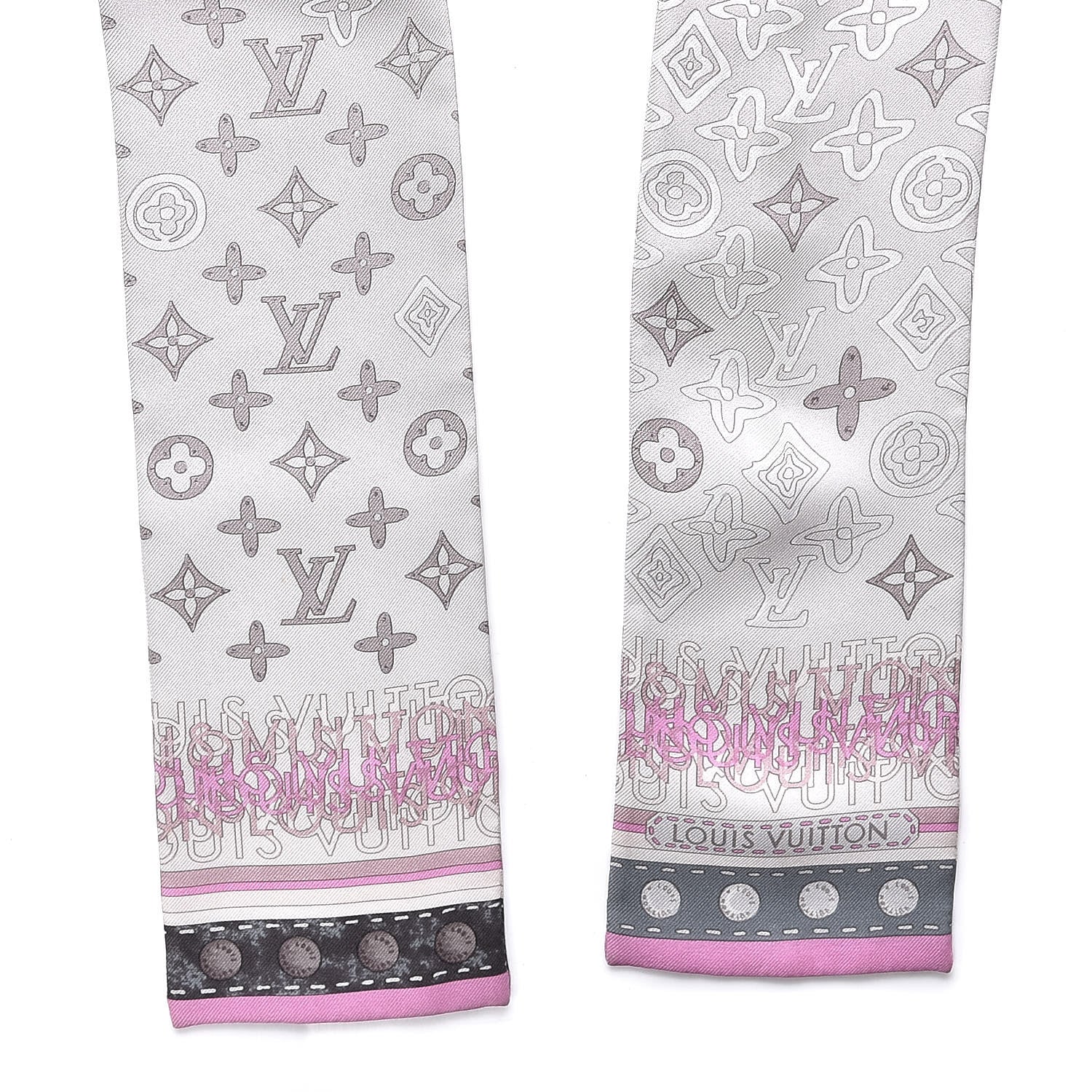Louis Vuitton Silk Monogram Map Bandeau Pearl Pink 3 of 4