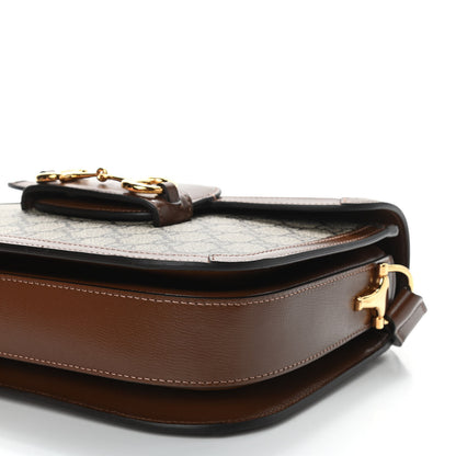 Gucci GG Supreme Monogram Horsebit 1955 Shoulder Bag Beige Brown Sugar 9 of 10