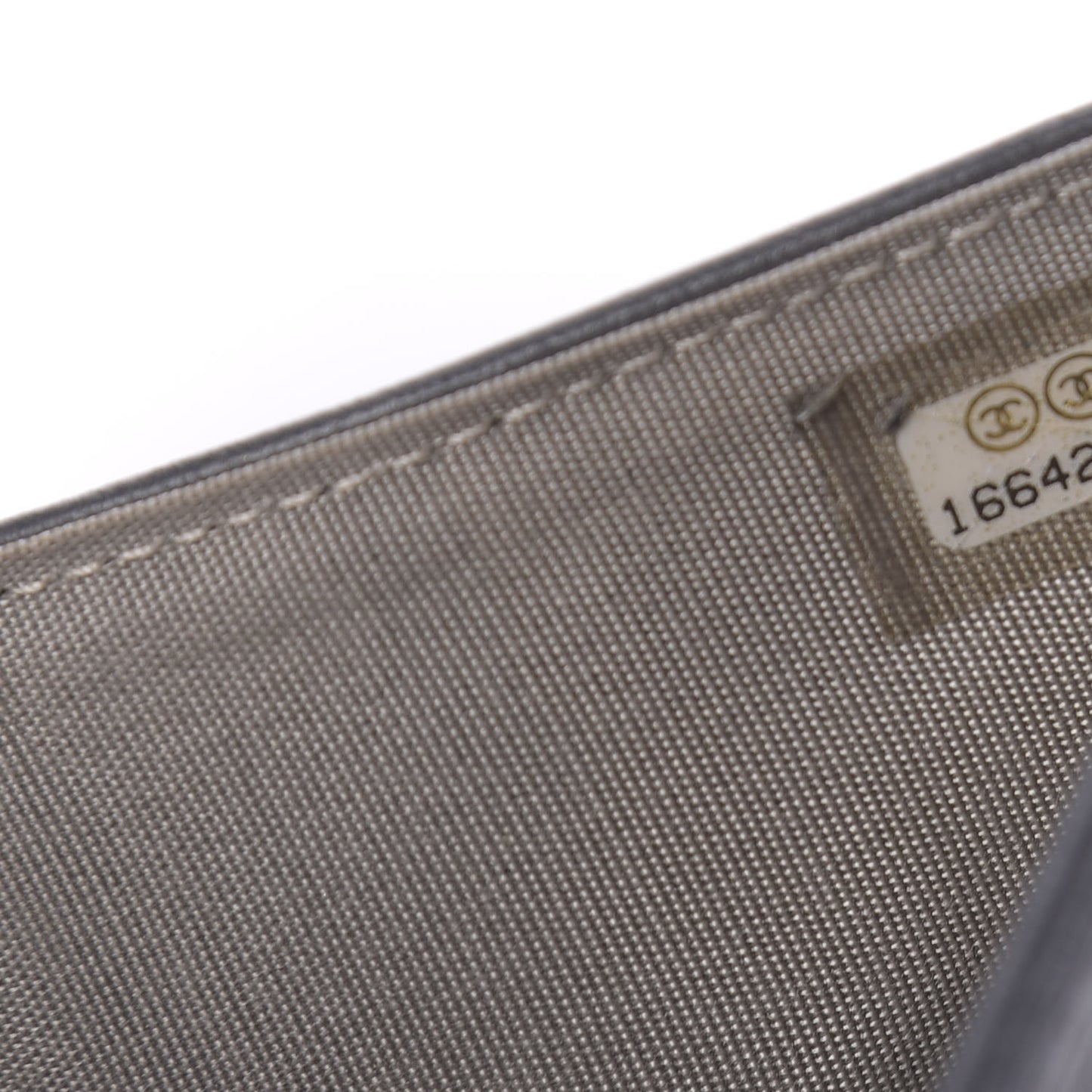 Lambskin Quilted Compact Boy Wallet Dark Grey